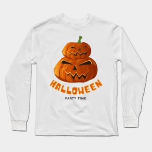 Halloween Scary Evil Pumkin Party time Long Sleeve T-Shirt